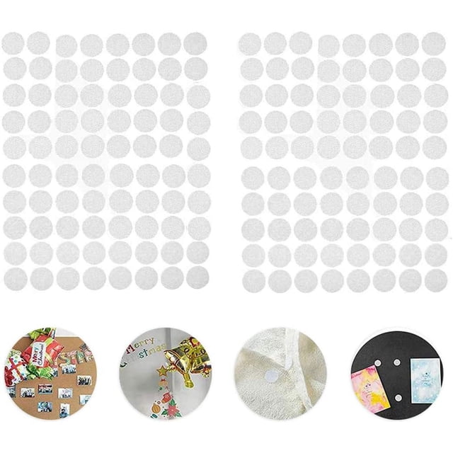 Puntos de velcro adhesivos de 10 mm, cierre de velcro, 600 pares, puntos de velcro, puntos de velcro autoadhesivos, adecuados para papel, plástico, vidrio y ropa