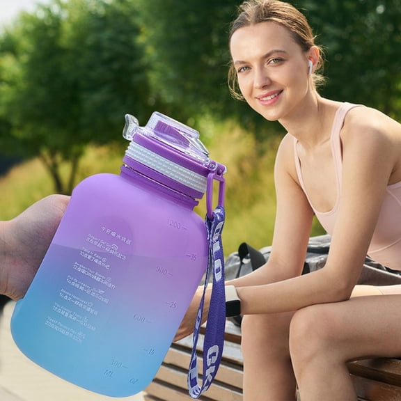 Large Capacity Water Bottle 1200ml, Leak Proof Gallon Plastic Cup, Wide Mouth Hydration Bottle for Gym Outdoor School