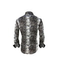 thumbnail image 2 of Men PREMIERE Long Sleeve Button Down Dress Shirt Black Gold Paisley Design, 2 of 3