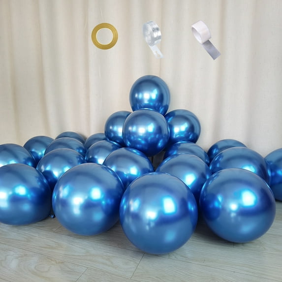 Metallic Blue Balloons 12 inch Chrome Blue Balloons for Birthday Wedding Anniversary Festival Party Decorations 53 pcs
