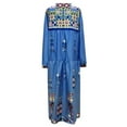 thumbnail image 4 of ZMHEGW Summer Dresses For Women 2023 Party V Neck Print Long Sleeve Boho Size Plus Lace Maxi Up Dress For Womens, 4 of 6