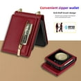 thumbnail image 5 of ELEHOLD Case for Samsung Galaxy Z Flip 7, RFID Blocking Leather Zipper Wallet Phone Case with Shoulder Strap,Red, 5 of 5