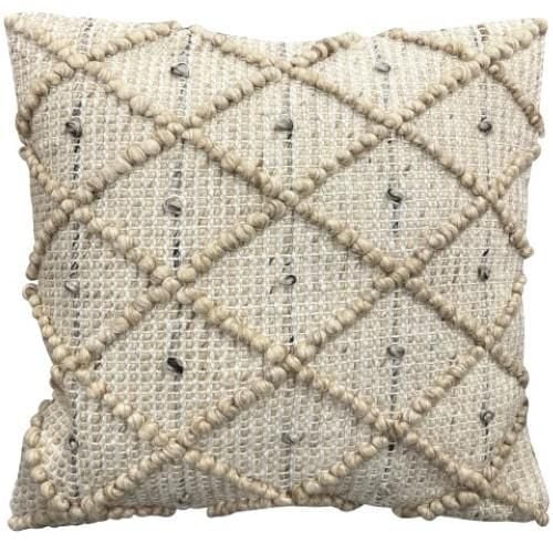 Charm cushion with diamond design 18''x18'' - Ecru
