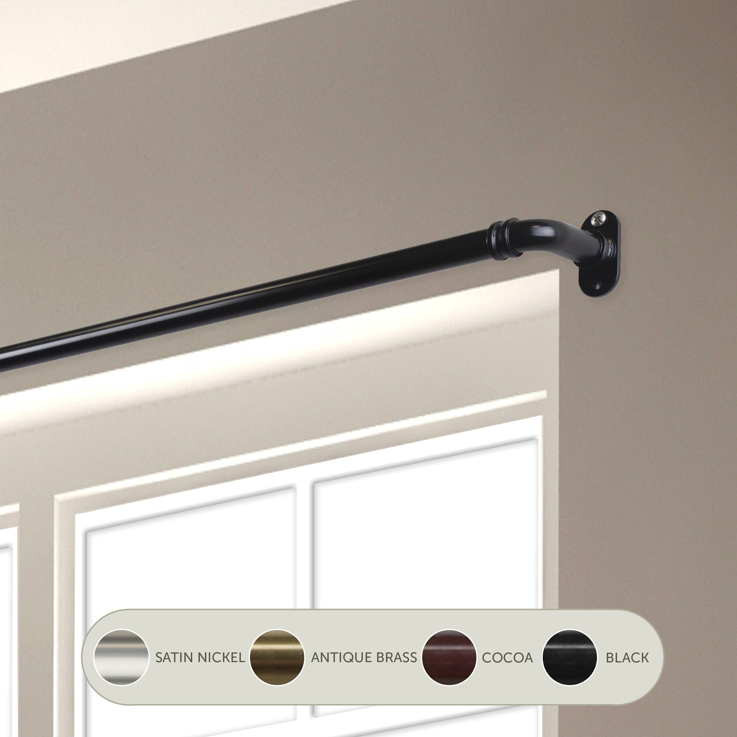 Blackout Curtain Vintage Double Curtain Pole For Curtains and Nets Industrial 