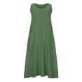 thumbnail image 4 of Birdeem Robe Longue Sans Manches en Coton et Lin pour Femmes, Mode Été Décontractée, Couleur Unie, 4 of 11