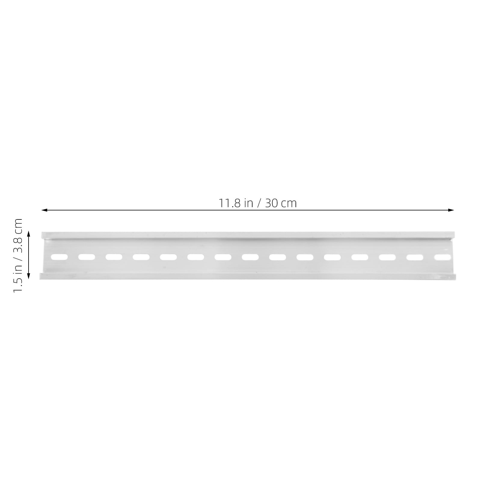 Tineasur 10Pcs Silver Aluminum Din Rail for Electrical Installation and Mounting Guide with Slotted Design