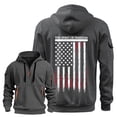 thumbnail image 1 of MHFRRA Sudadera con Capucha de Manga Larga con Estampado de Tendencia y Media Cremallera y Bolsillo para Hombre Gris oscuro, 1 of 2