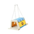thumbnail image 2 of Casa de nido de pájaros escondite escondite el cobertizo decorable cabaña loro cama para dormir para periquitos cacatúas pequeños animales Amarillo Azul, 2 of 8
