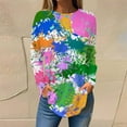 thumbnail image 2 of QATAINLAV Ladies Tops and Blouses Long Sleeve Casual Shirts Crew Neck Blouses Fall Fashion Graffiti Print Pullover Sweatshirts Multicolor XL, 2 of 6
