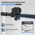 thumbnail image 3 of MORDEER 56-60"W x 75"H Frameless Shower Door in Black with 1/4" Clear Sgcc Certified Tempered Glass, Explosion-Proof Film, Stainless Steel Top Rail, 3 of 11