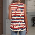 thumbnail image 6 of 250th Anniversary Tank Top for Women 1776-2026 - Patriotic Geometric USA Flag V-Neck Sleeveless Tee - Casual Loose Fit Graphic Top for Independence Day Party Watermelon Red M, 6 of 6