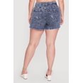 thumbnail image 4 of Women's Plus Size Raw Hem Distressed Denim Shorts, 4 of 4