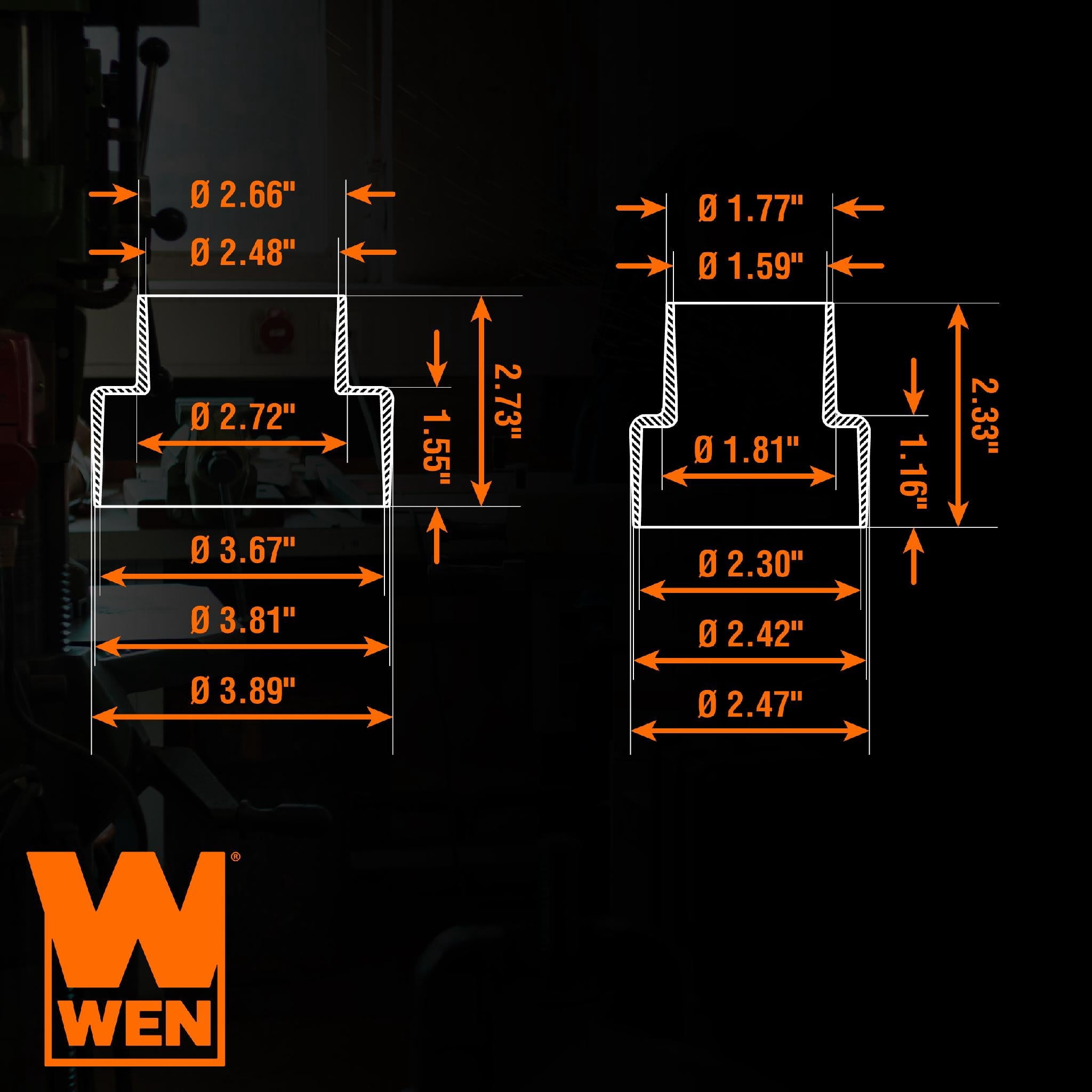 WEN 5-Step Modular Dust Hose Reducer and Adapter Set
