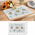 thumbnail image 6 of Daisy Placemats Set of 12 Spring Floral Grey Plaid Eucalyptus Leaves Place Mats Indoor Wipeable Table Mats Washable Cloth Dining Table Placemats for Kitchen Holiday Party Home Decor 13x19 Inch, 6 of 9
