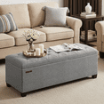 thumbnail image 2 of LEDREM Storage Ottoman Bench, 43" End of Bed Bench with Removable Cover, 660lb Capacity, for Living Room, Bedroom, Light Gray, 2 of 8