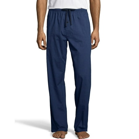 Hanes Mens Woven Stretch Plaid Pant, 2XL, Denim