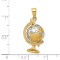 thumbnail image 4 of FJC Finejewelers 14k Yellow Gold with Rhodium 3D Moveable Globe Charm, 4 of 7