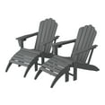 thumbnail image 2 of WestinTrends Highland 4-Piece Outdoor Patio HDPE Adirondack Chairs With Ottomans and Cup Holder Set, Gray, 2 of 14