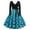 Blue, variant on Fesfesfes Women Gowns A Line Flare Vintage Dress Prom Swing Long Sleeve Polka Dot Printing Party Dress Plus Size $10