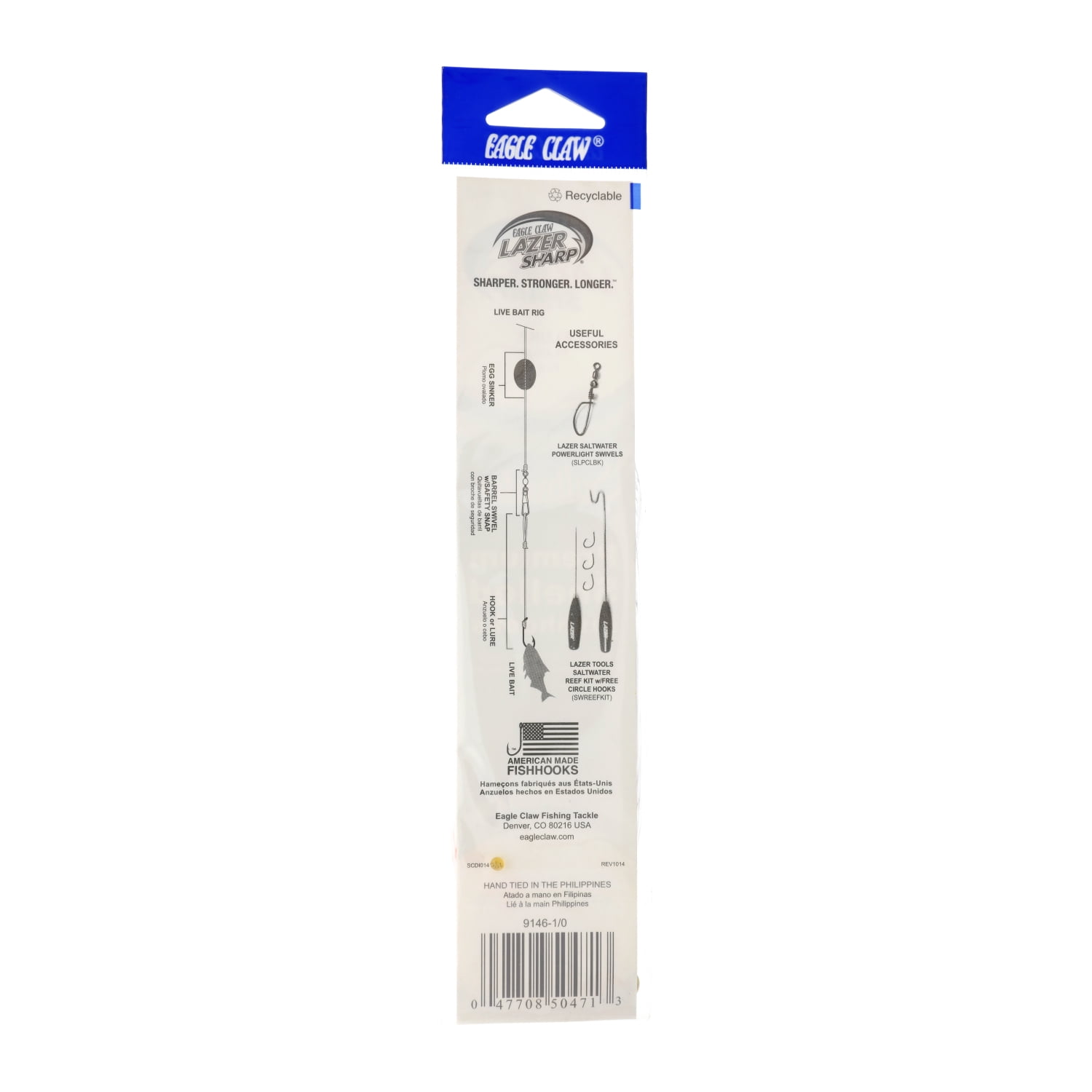 Lazer Sharp 9146H-2/0 Kahle Hook, Gold, Size 2/0