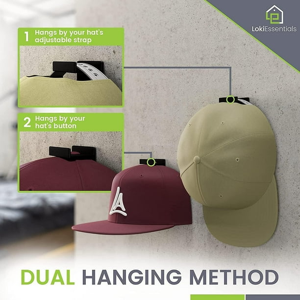 Adhesive Hat Rack Display Hooks For Wall Door 12 Pack Baseball Cap Holder Closet Storage Organiser Strong Cap Hanger For Room Mancave No Dr