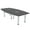 Asian Night w/Silver Base with Electric, variant on 8 Person Boat Shaped Conference Table  Post Legs Power And Data