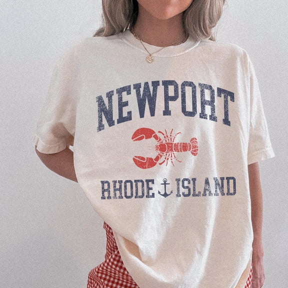 Retro Newport Rhode Island Shirt Fisherman Coastal Granddaughter Tshirt Beachy Summer Shirts Trendy Lobster Tee