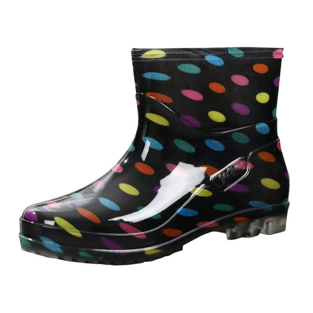 Chaussures de Pluie pour Femmes Bottes en Caoutchouc Hautes Imperméables Chaussures pour Femmes