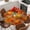 Brown Orange, variant on Orange Fall Round Tablecloth, Fitted Table Cover with Elastic for 36"-44" Round Tables, Pumpkins Thanksgiving Maple Leaf Plaid Table Cloth Outdoor Indoor Dinning Party Waterproof Tablecloths