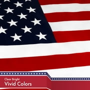 G128 American Flag, 3x5 ft, Printed 150D Polyester, Stars & Stripes, Brass Grommets, Indoor/Outdoor
