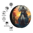 thumbnail image 4 of Balery Sunset Meditating Bichon Frise Cubiertas para Neumáticos - Protector Resistente para Neumáticos de Camioneta, SUV, Remolque, Camper y RV-15 inch, 4 of 6