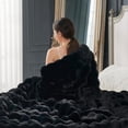 thumbnail image 4 of GHOUSE Fuzzy Faux Fur Blanket Fluffy Throw Blanket 50x60 Inches Furry Soft Black Blanket for Couch Chair Bed, 4 of 8