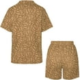 thumbnail image 4 of SKQIT Ensembles de Pyjama à Manches Courtes pour Femmes, 2 Pcs Imprimé Mignon Chemise Boutonnée en Satin Doux et Shorts, 4 of 7