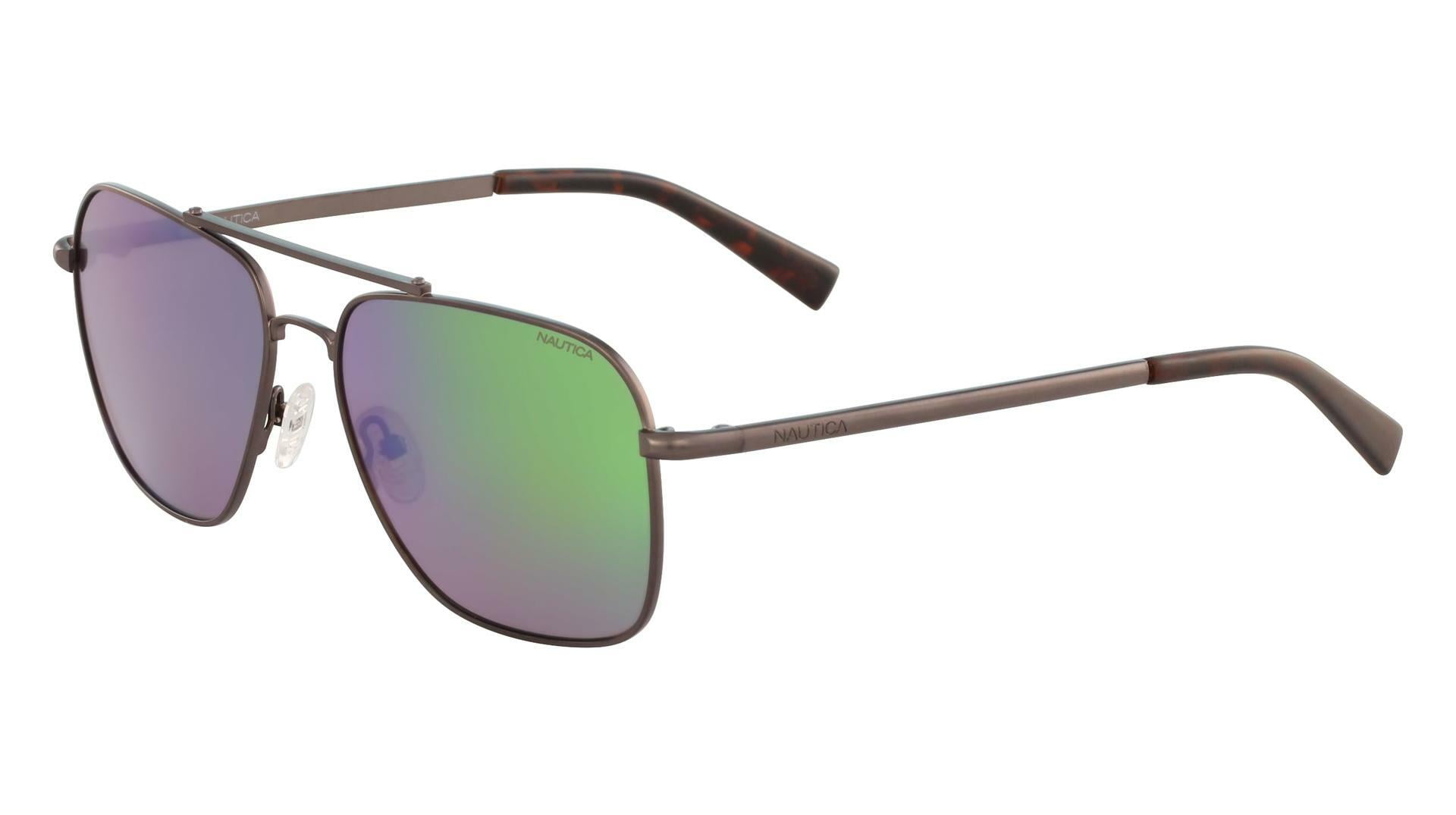 Nautica Polarized Men s Matte Gunmetal Spring Flex Hinge Navigator Sunglasses N5119S 030 Walmart