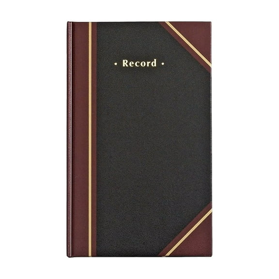 Staples Black Record Book 11-3/4" x 7-1/4" 217919