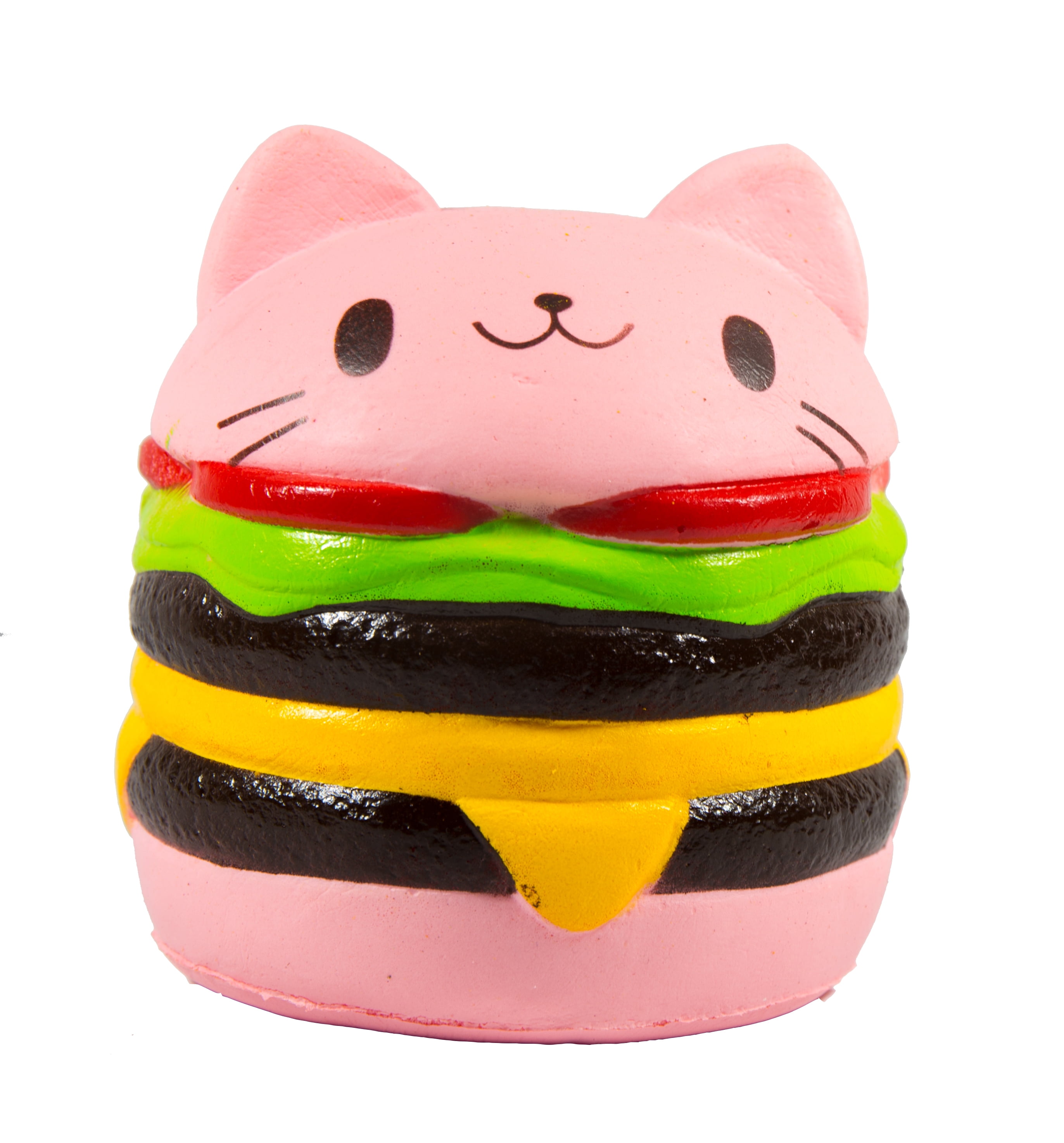 Jumbo Squishy Cartoon Yummy Cat Hamburger Pink Color - Walmart.com