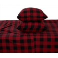 thumbnail image 3 of 4 Piece 100% Cotton Flannel Sheets Queen Size Bed Set - Warm & Extra Soft - Deep Pockets, Breathable, All Seasons Comfy - Double Brushed Bed Sheet (Buffalo Check), 3 of 9