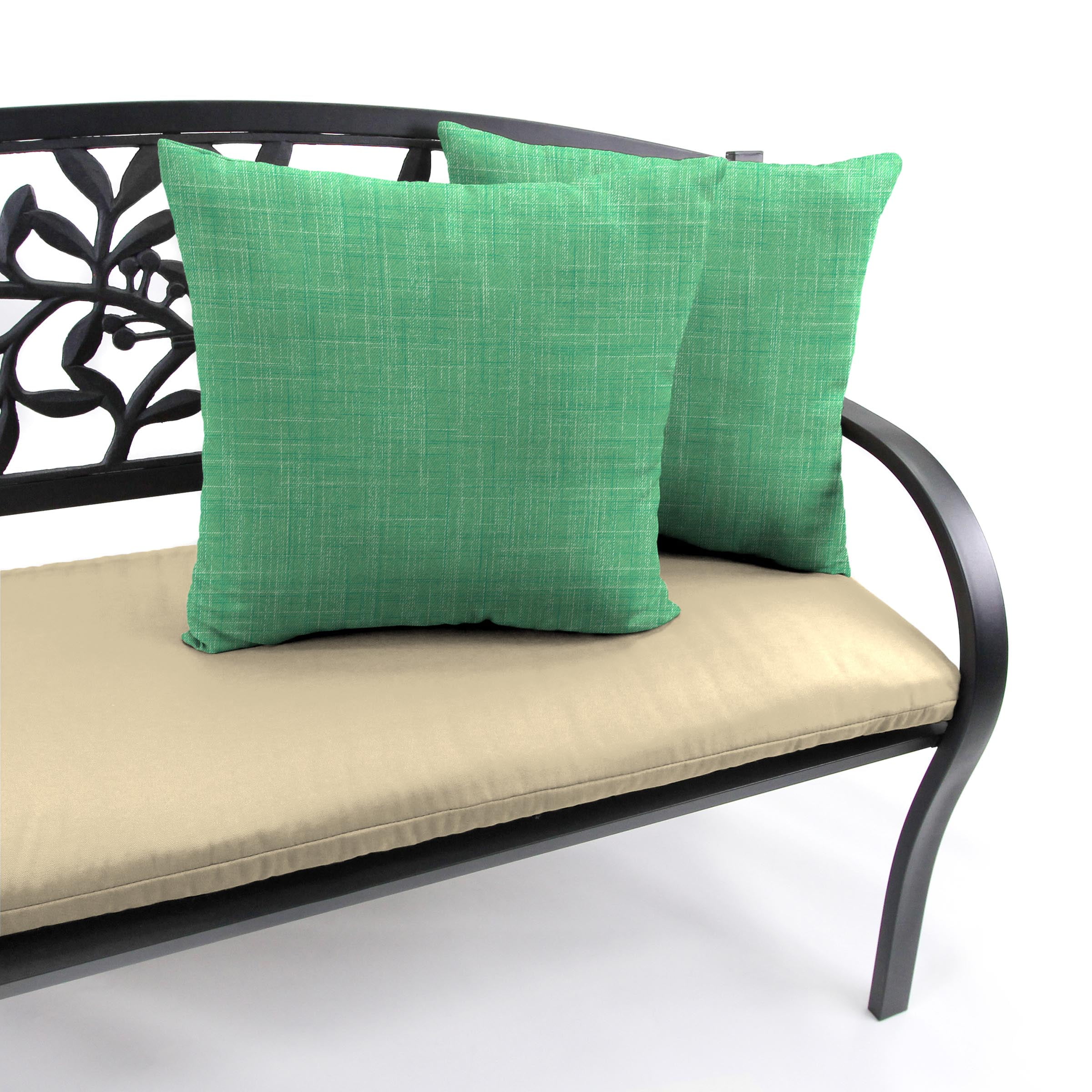 Jordan Manufacturing 16" x 16" Harlow Dill Green Solid Square Outdoor Throw Pillow (2 Pack)