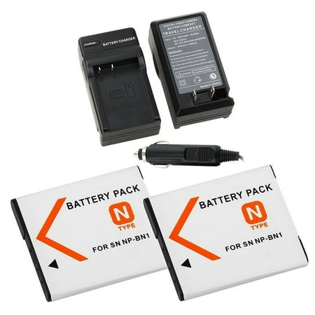 Basic Camera Adapter - Insten NP-BN1 NPBN1 TYPE N Sony Cyber-shot DSC-TX30 Replacement Battery & Car Home Charger Adapter for SONY Cyber-shot Camera (3-in-1 Accessory Bundle)