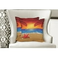 thumbnail image 4 of Ambesonne Summer Throw Pillow Cover 2 Pack, Cartoon Ocean Beach Palm, 20", Red Yellow Blue, 4 of 6