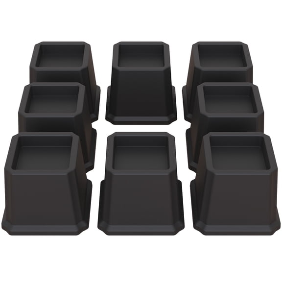 Lutown-Teen Bed Risers 3 inch Heavy Duty Plastic, for Sofas, Chair, Sofa, Table, Set of 8 Pack, Black