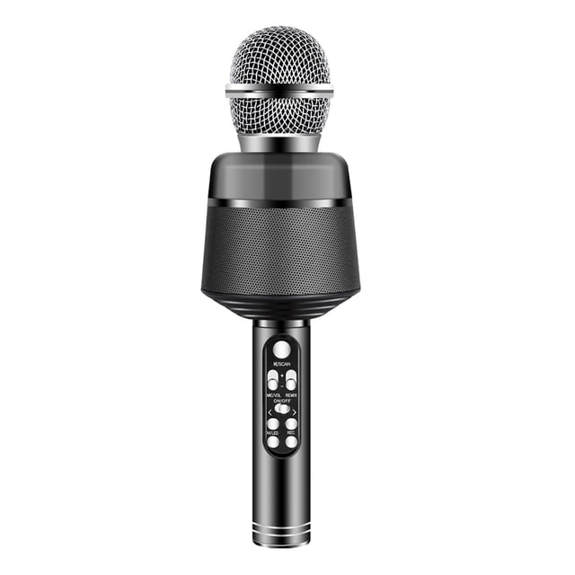 Micrófono Bluetooth V5.0 Micrófono de karaoke Micrófono inalámbrico LED recargable para computadora de teléfono, Negro kenally EL001184-01