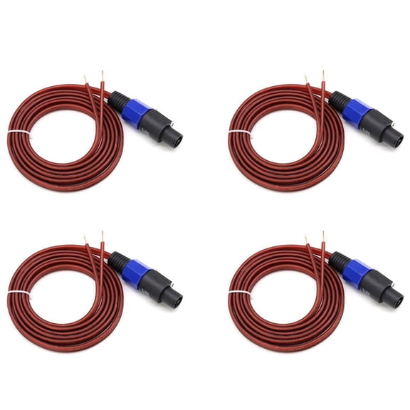 4X Speaker Cable Bare Wire Open End Cable, Speakon to Speaker Wire Audio Cord Amplifier Connection Cord for DJ/PA