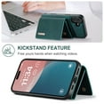 thumbnail image 2 of 2 in 1 Wallet Case for iPhone 16, Retro PU Leather Cell Phone Back Cover Magnetic Detachable with Wallet Credit Card Cash Holder Kickstand for iPhone 16, Green, 2 of 8