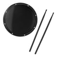 thumbnail image 2 of Almohadilla de tambor de práctica de 12 pulgadas con baquetas, almohadilla de tambor silenciosa para práctica en tambor para aula, hogar, principiante , Negro, 2 of 8