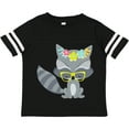 thumbnail image 3 of Inktastic Hipster Raccoon, Raccoon With Glasses, Flowers Boys or Girls Toddler T-Shirt, 3 of 5