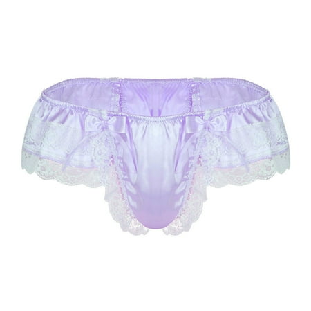Yuhangmm Low Sexy Briefs Lace Open Thong Panties Underwear Mens Sexy Lingerie Gown