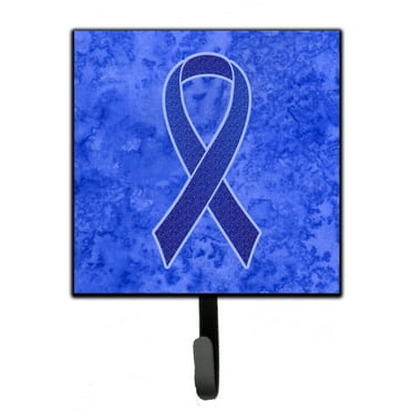 Dark Blue Ribbon for Colon Cancer Awareness Leash or Key Holder