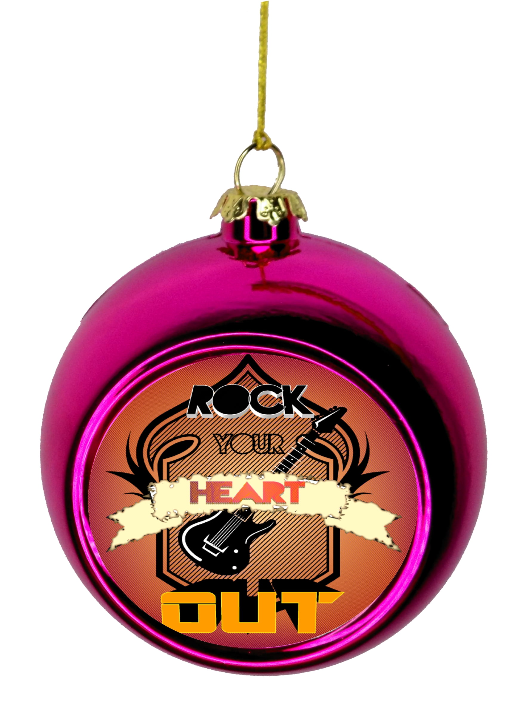 Rock Your Heart Out Music Ukelele Electric Guitar Rockstar Bauble
