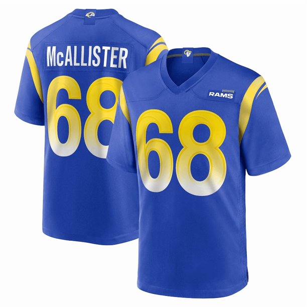 Camiseta de fútbol americano para adultos de Mike McAllister #68 de para hombre